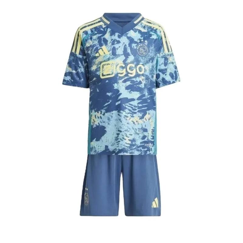 Kit Infantil Ajax II 24/25 - Adidas - Azul com detalhes em amarelo