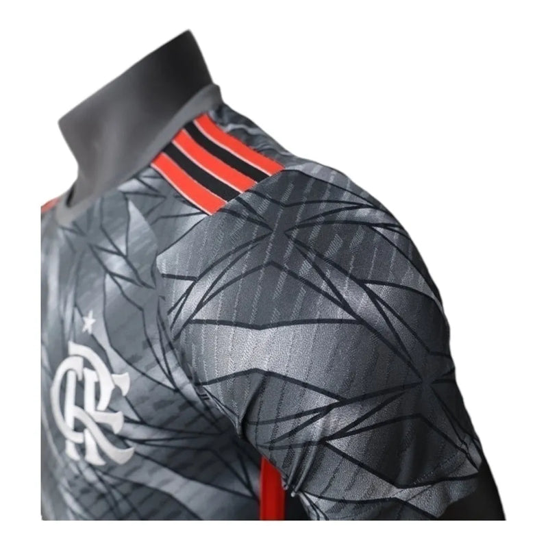 Camisa Flamengo III 24/25 - Jogador Adidas Masculina - Cinza com detalhes em vermelho