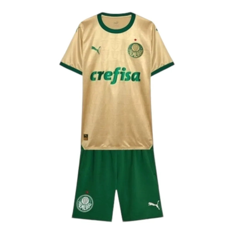 Kit Infantil Palmeiras III 24/25 - Puma - Dourada com detalhes em verde