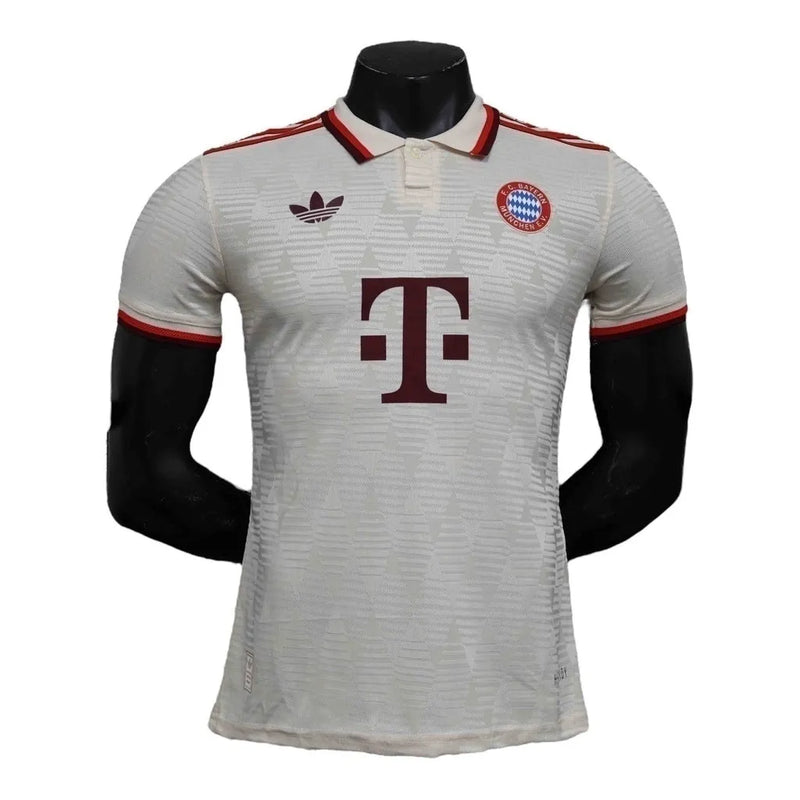 Camisa Bayern de Munique III 24/25 - Jogador Adidas Masculina - Bege com detalhes em vinho