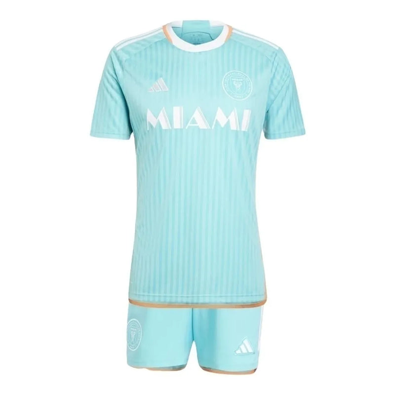 Kit Infantil Inter Miami II 24/25 - Adidas - Verde com detalhes em laranja