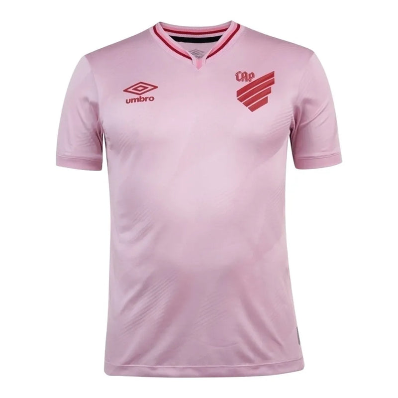 Camisa Athletico Paranaense Outubro Rosa 24/25 - Torcedor Umbro Masculina - Rosa com detalhes em vermelho