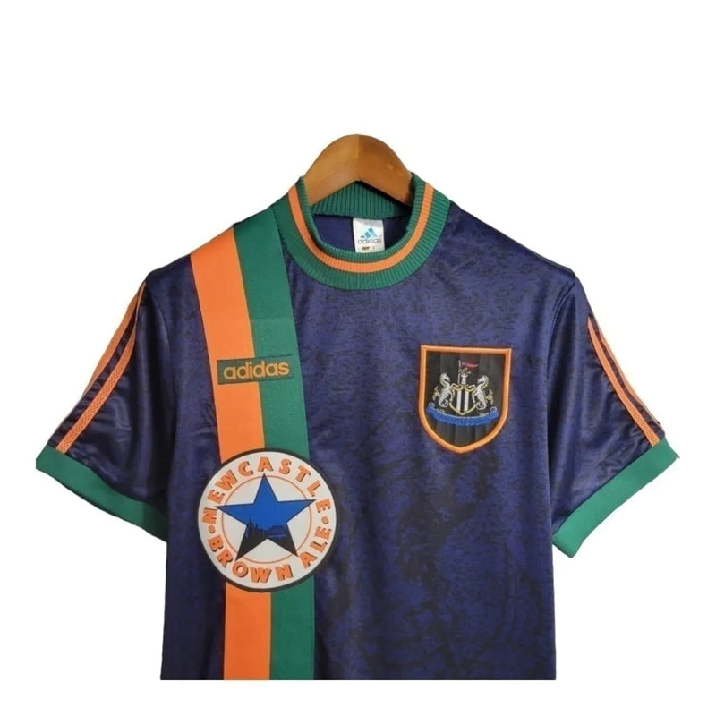 Camisa Newcastle United II Retrô 97/98- Adidas Masculina - Azul com detalhes em verde e laranja