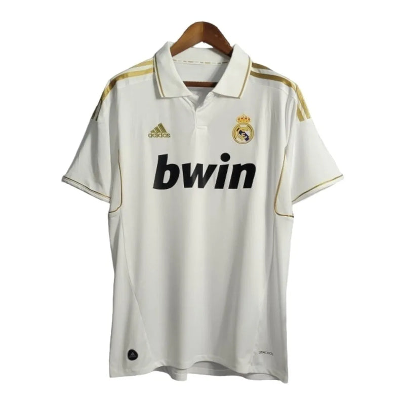 Camisa Retrô Real Madrid I 11/12 - Masculina Adidas - Branca com detalhes em dourado