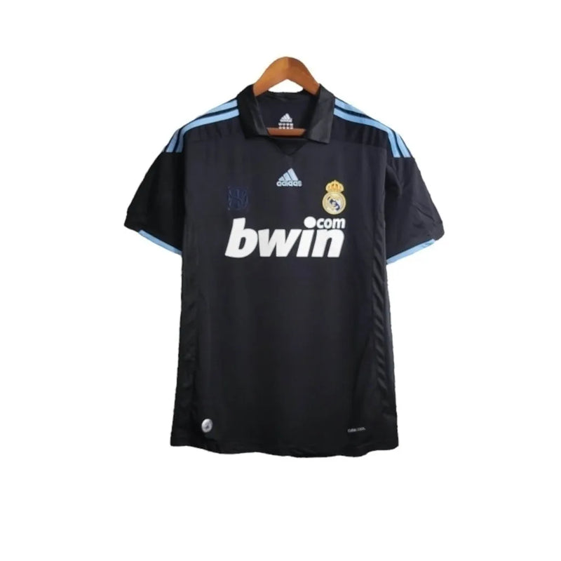 Camisa Retrô Real Madrid II 09/10 - Masculina Adidas - Preta com detalhes em azul