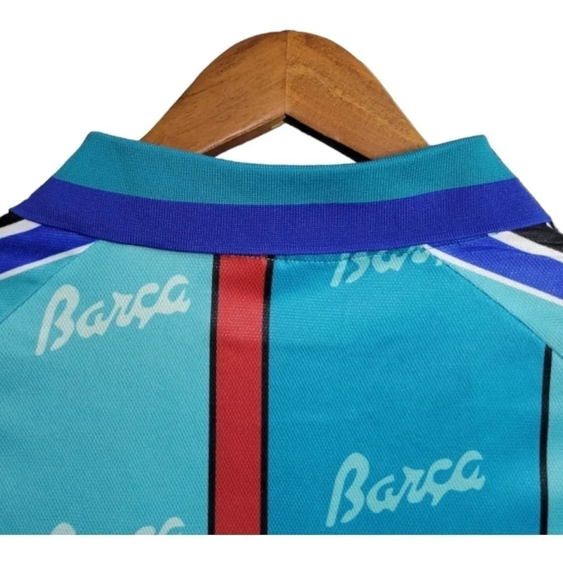 Camisa Retrô Barcelona II 95/97 - Masculina Kappa - Azul com detalhes em vermelho