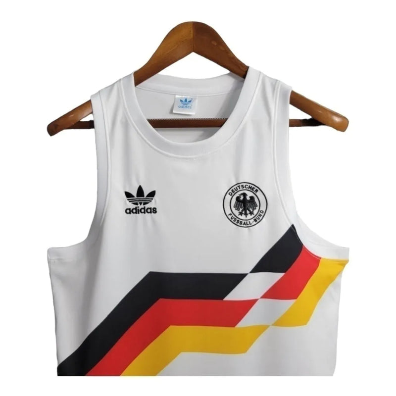 Camisa Retrô regata Seleção da Alemanha 1990 - Masculina Adidas - Branca