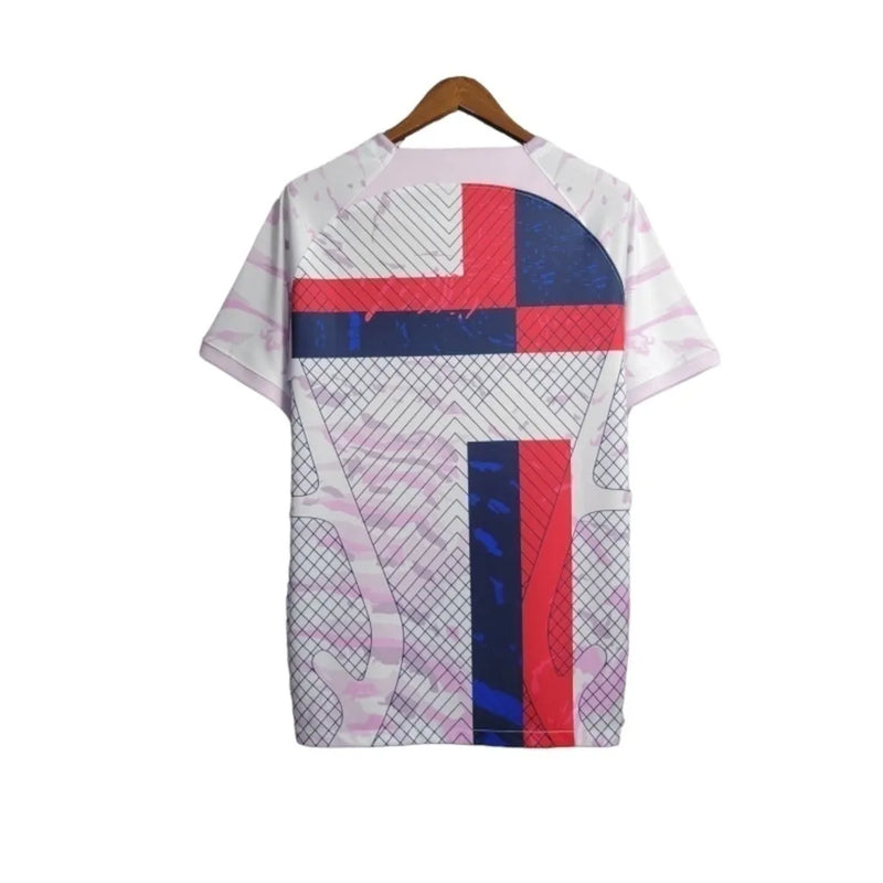 Camisa Treino Barcelona 23/24 - Torcedor Nike Masculina - Branca e rosa