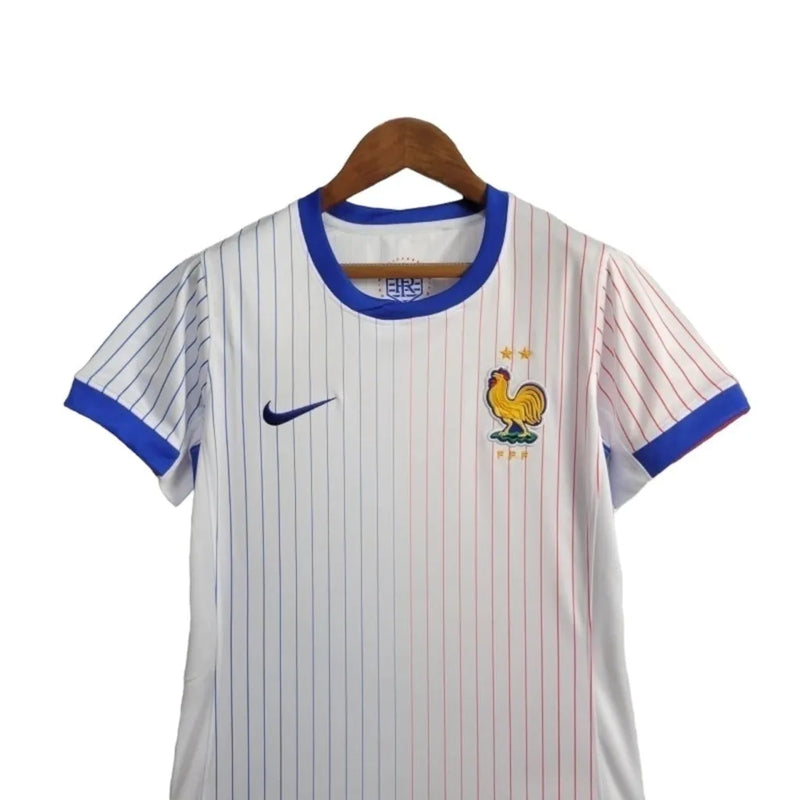 Camisa Seleção da França II 24/25 - Torcedor Nike Feminina - Branca com detalhes em azul e vermelho