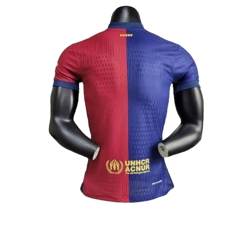 Camisa Barcelona I 24/25 - Jogador Nike Masculina - Azul e vermelha