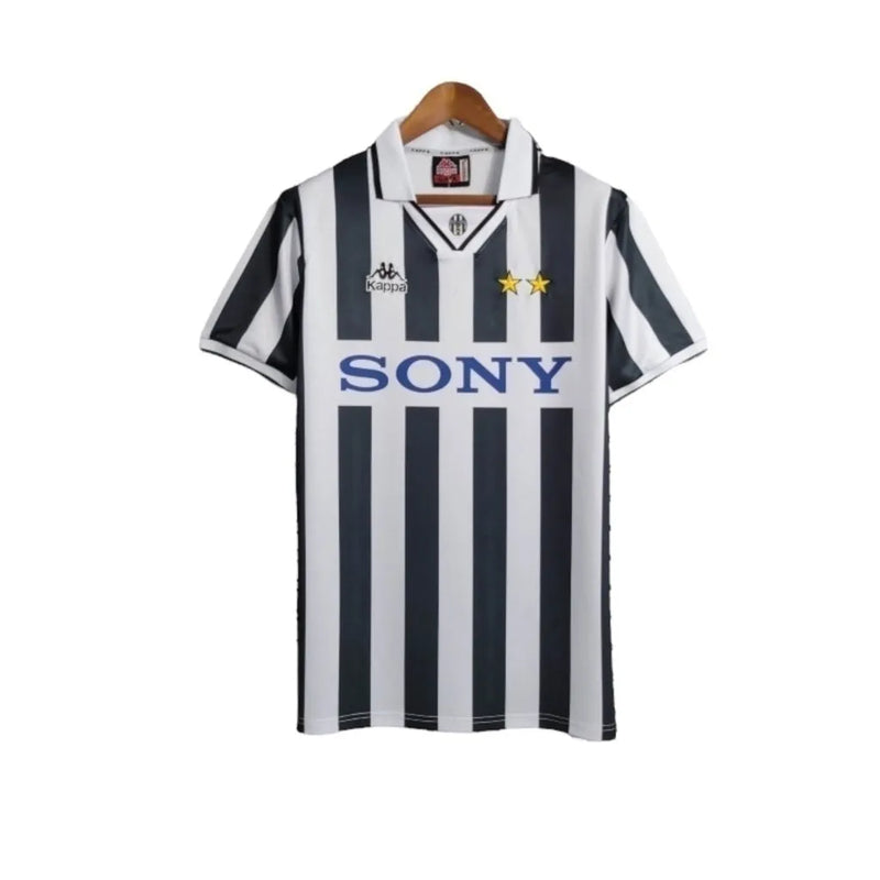 Camisa Retrô Juventus I 1995/1997 - Kappa Masculina - Branca e preta