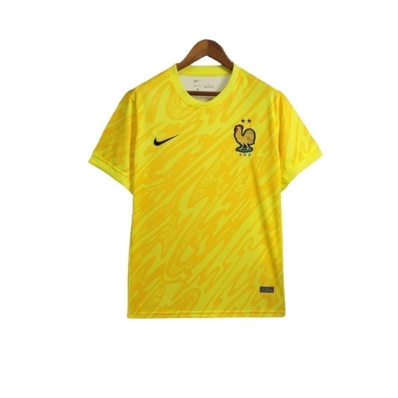 Camisa Seleção da França Goleiro 24/25 - Torcedor Nike Masculina - Amarela com detalhes em laranja