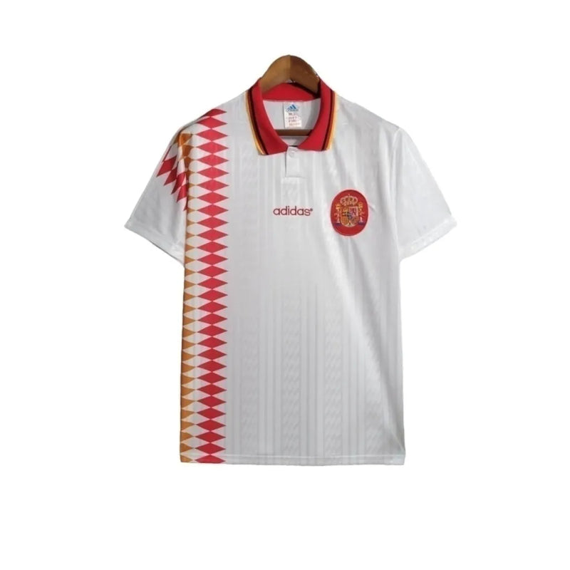 Camisa Retrô Seleção da Espanha II 1994 - Adidas Masculina - Branca