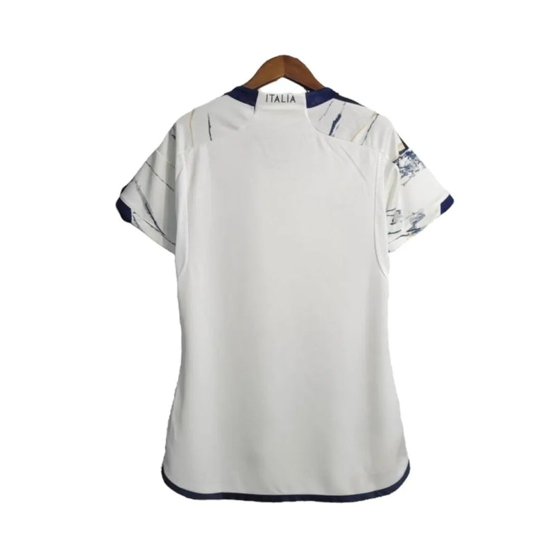 Camisa Seleção da Itália II 23/24 - Torcedor Adidas Feminina - Branca com detalhes em azul