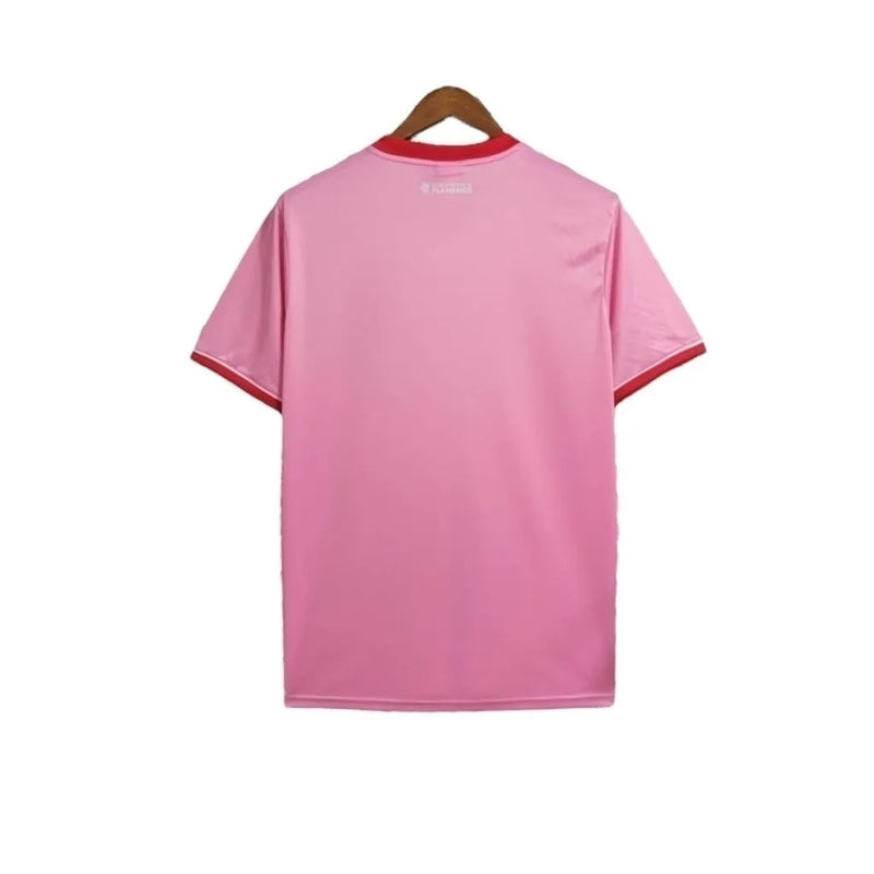 Camisa Flamengo 23/24 - Torcedor Masculina - Rosa com detalhes em vermelho