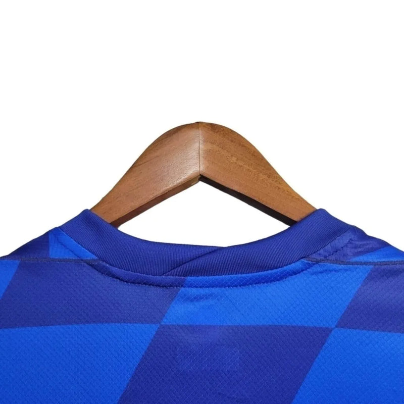 Camisa Seleção da Croácia II 24/25 - Torcedor Nike Masculina - Azul com detalhes em vermelho