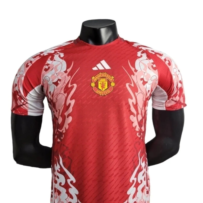 Camisa Manchester United Edição especial 24/25 - Jogador Adidas Masculina - Vermelha com detalhes em branco e rosa