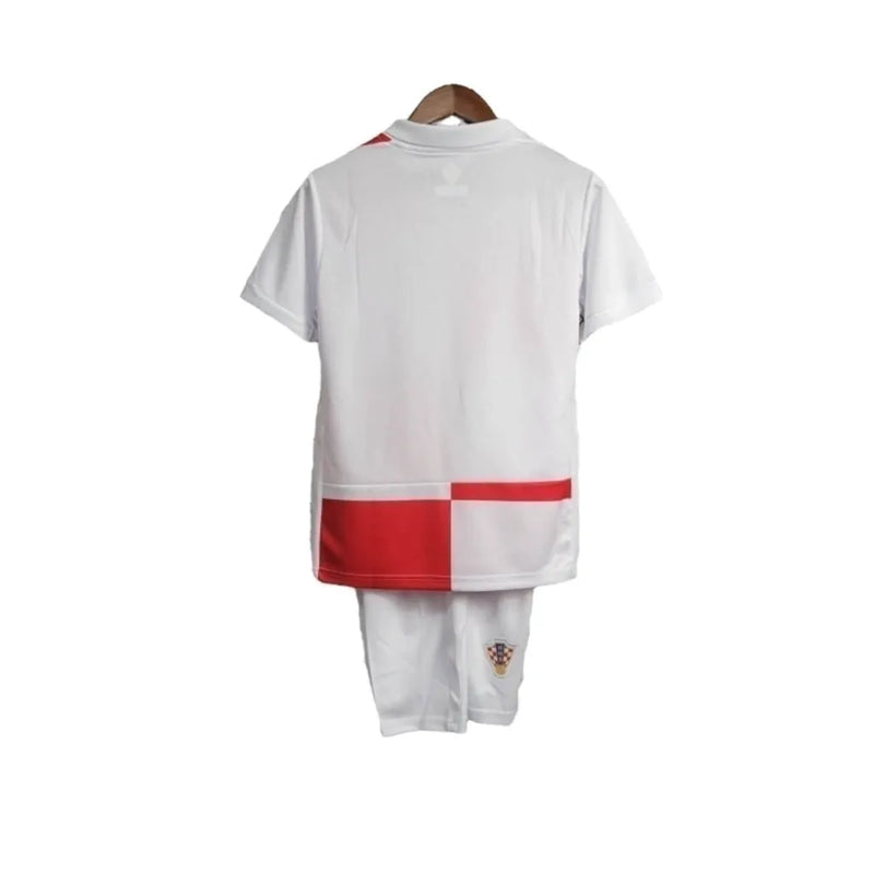 Kit Infantil Seleção da Croácia I 24/25 - Nike - Branco com detalhes em vermelho