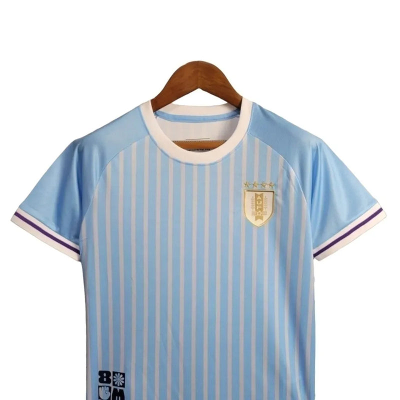 Kit Infantil Seleção do Uruguai I 24/25 - Azul e branco