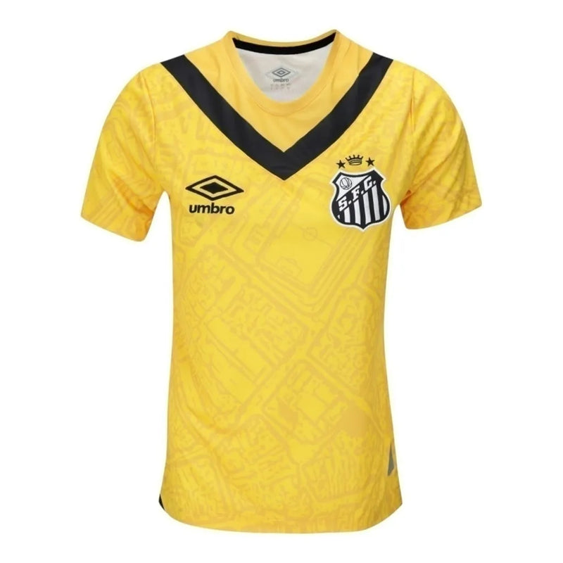 Camisa Santos III 24/25 - Torcedor Umbro Feminina - Amarela com detalhes em preto