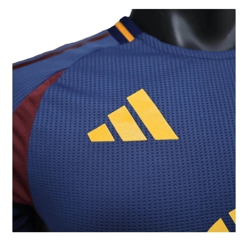 Camisa Roma III 24/25 - Jogador Adidas Masculina - Azul com detalhes em amarelo e vermelho