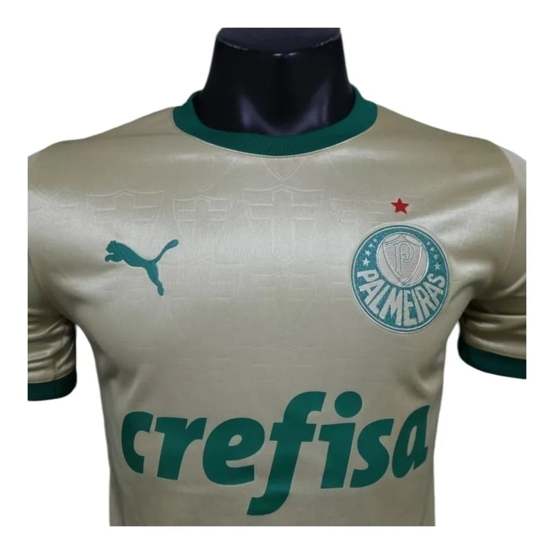 Camisa Palmeiras III 24/25 - Jogador Puma Masculina - Dourada com detalhes em verde