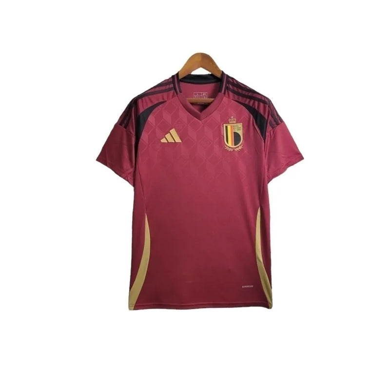 Camisa Bélgica I 24/25 - Torcedor Adidas Feminina - Vermelha com detalhes em preto e dourado