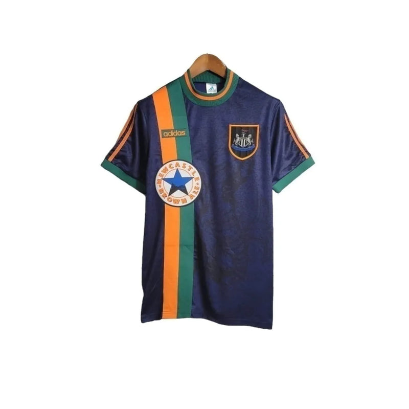 Camisa Newcastle United II Retrô 97/98- Adidas Masculina - Azul com detalhes em verde e laranja