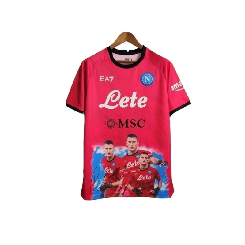 Camisa Napoli Edição Champions 23/24 - Torcedor EA7 Masculina - Rosa com detalhes em preto