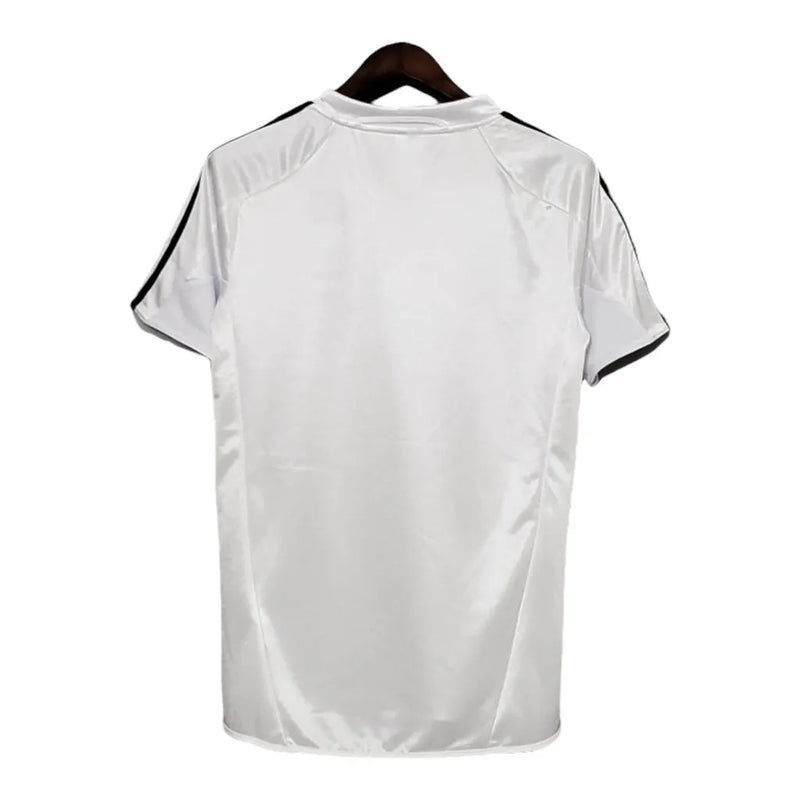 Camisa Retrô Real Madrid I 04/05 - Masculina Adidas - Branca com listras pretas