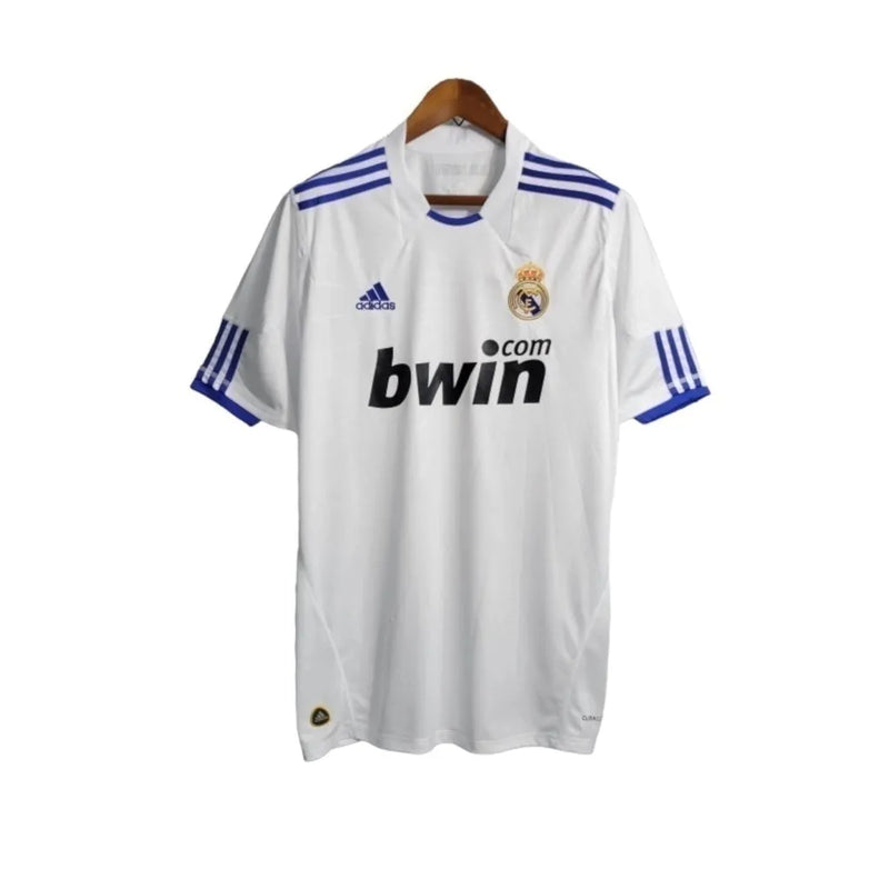 Camisa Retrô Real Madrid I 10/11 - Masculina Adidas - Branca com detalhes em azul