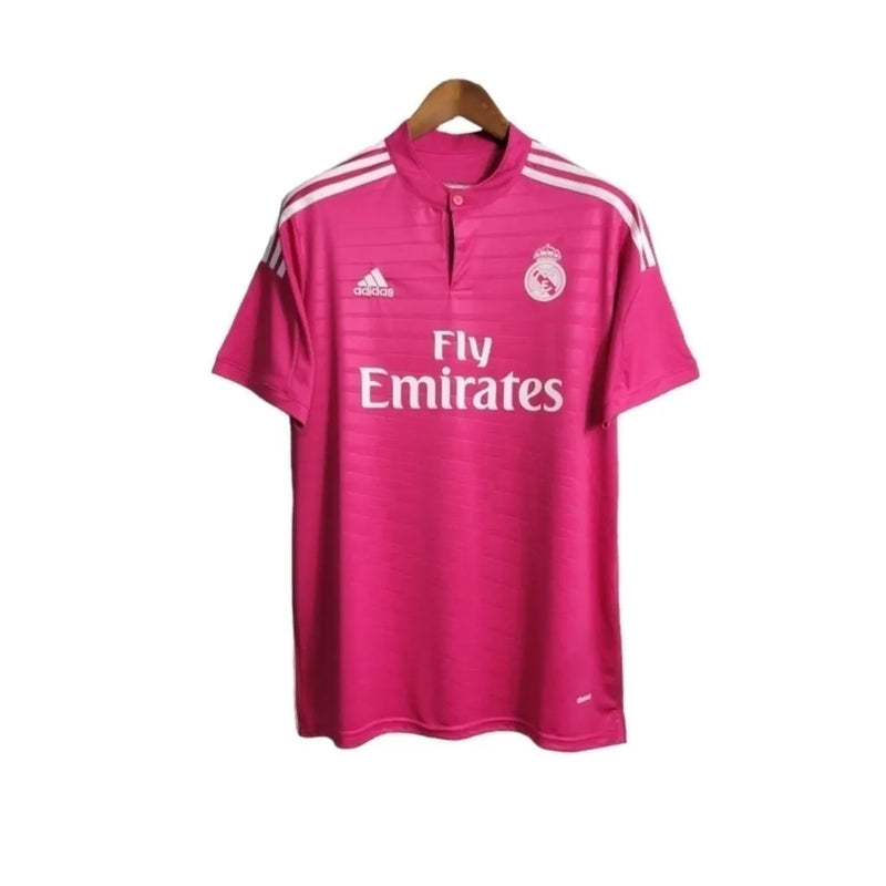 Camisa Retrô Real Madrid II 14/15 - Masculina Adidas - Rosa com detalhes em branco