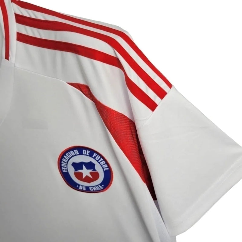 Camisa Chile II 24/25 - Torcedor Adidas Masculina - Branca com detalhes em vermelho