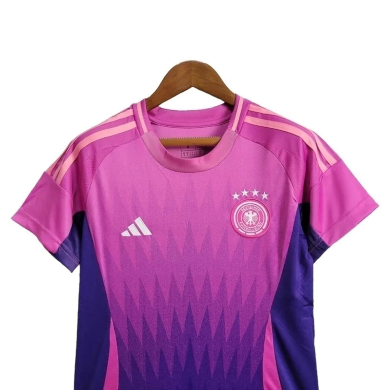 Camisa Seleção da Alemanha II 24/25 - Torcedor Adidas Feminina - Rosa com detalhes em roxo