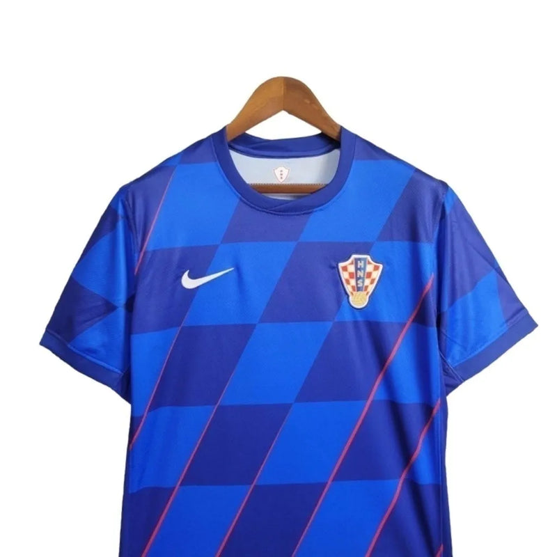 Camisa Seleção da Croácia II 24/25 - Torcedor Nike Masculina - Azul com detalhes em vermelho