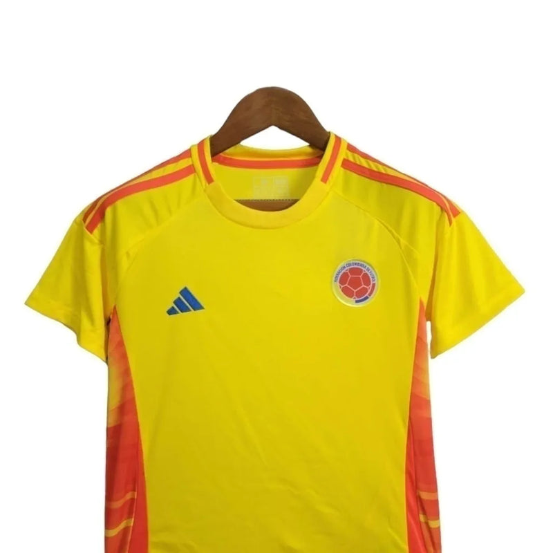 Kit Infantil Colombia I 24/25 - Adidas - Amarelo com detalhes em laranja e azul