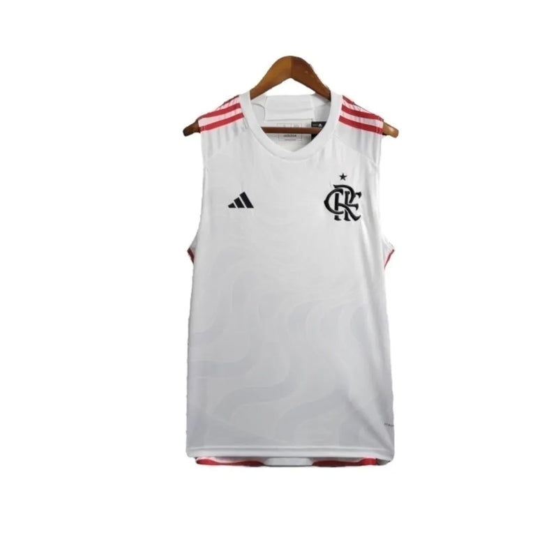 Camisa Regata Flamengo II 24/25 - Torcedor Adidas Masculina - Branca com detalhes em vermelho