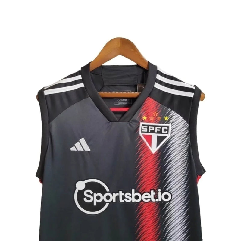 Camisa Regata São Paulo III 23/24 - Torcedor Adidas Masculina - Preta com detalhes em vermelho e branco