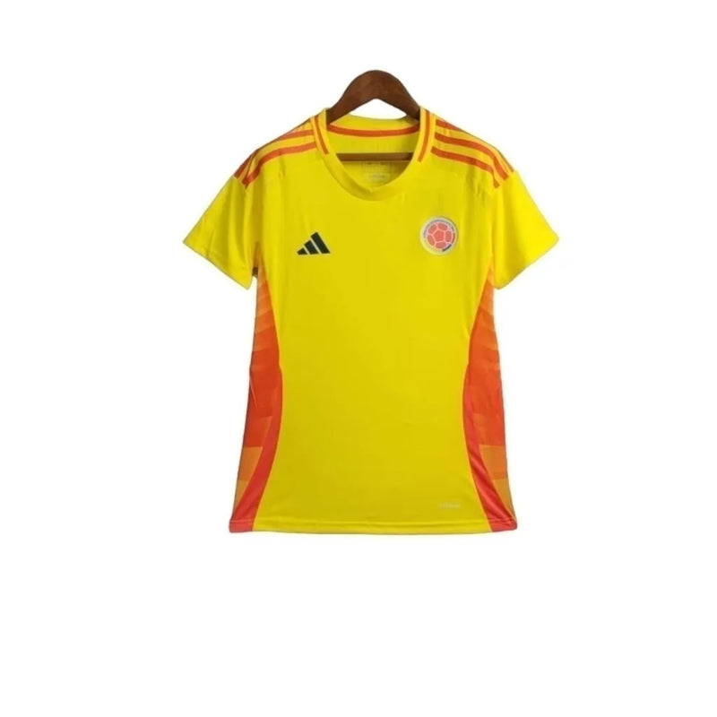 Camisa Seleção da Colômbia I 24/25 - Torcedor Adidas Feminina - Amarela com detalhes em laranja