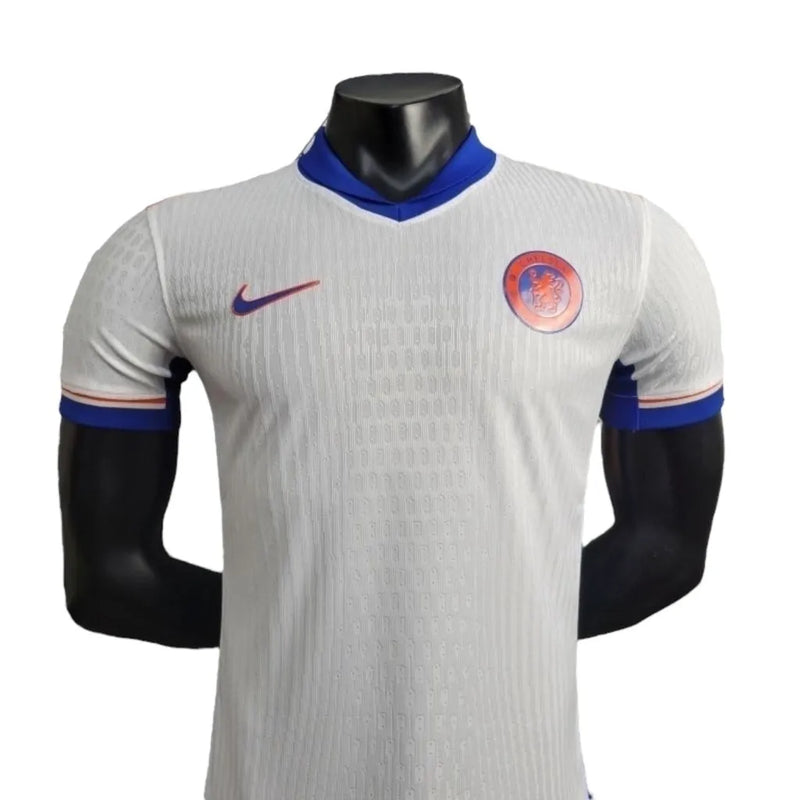 Camisa Chelsea II 24/25 - Jogador Nike Masculina - Branca com detalhes em azul e laranja