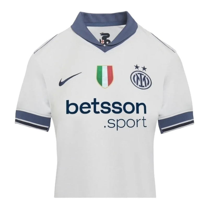 Camisa Inter de Milão II 24/25 - Torcedor Nike Feminina - Branca com detalhes em azul