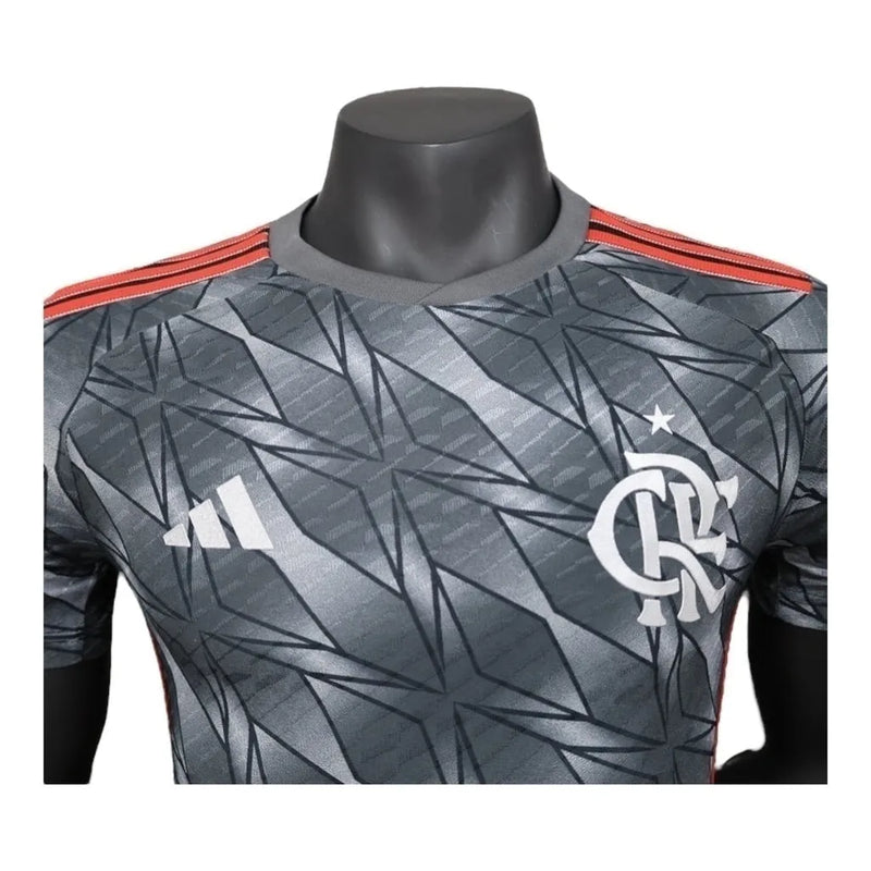 Camisa Flamengo III 24/25 - Jogador Adidas Masculina - Cinza com detalhes em vermelho