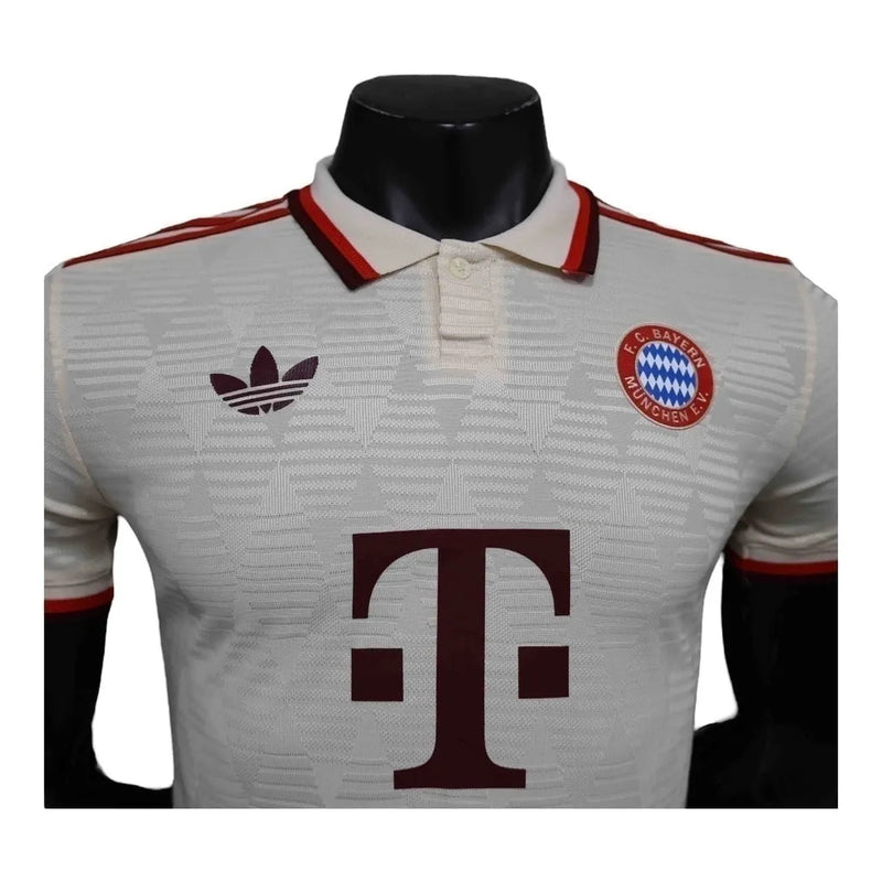 Camisa Bayern de Munique III 24/25 - Jogador Adidas Masculina - Bege com detalhes em vinho