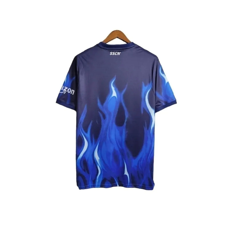 Camisa Napoli Edição especial 23/24 - Torcedor EA7 Masculina - Azul com detalhes em fogo