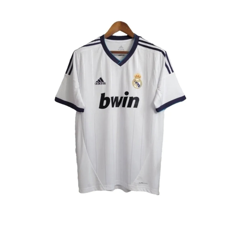 Camisa Retrô Real Madrid I 12/13 - Masculina Adidas - Branca com detalhes em azul