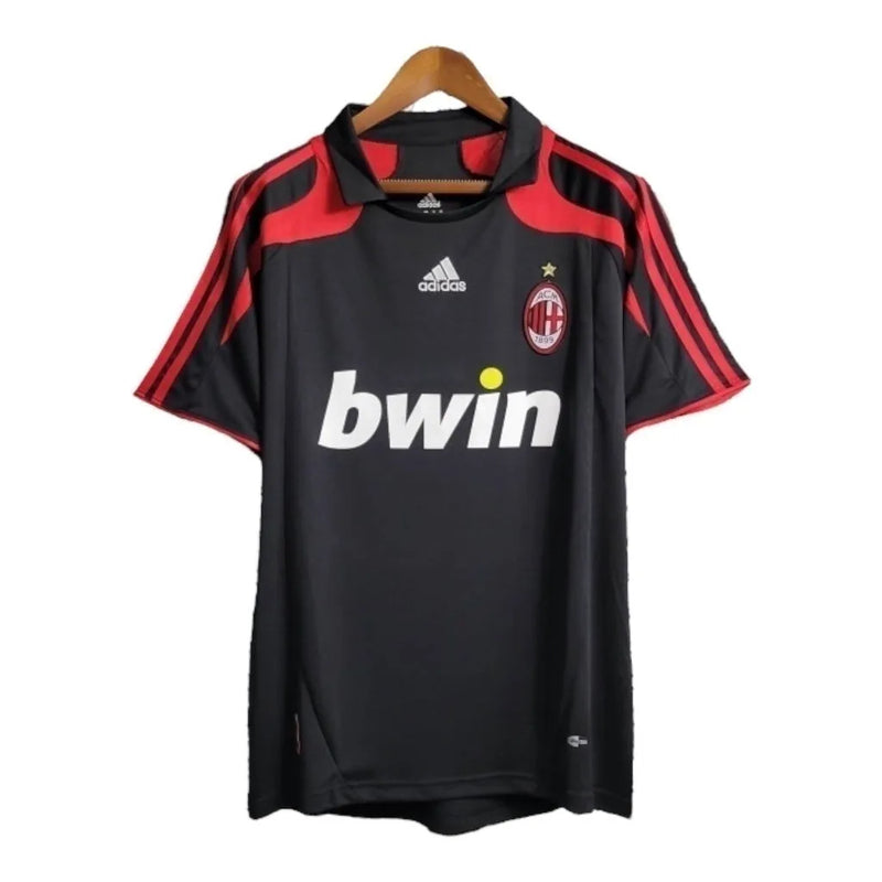 Camisa Retrô AC Milan II 2007/2008 - Masculina Adidas - Preta com detalhes em vermelho