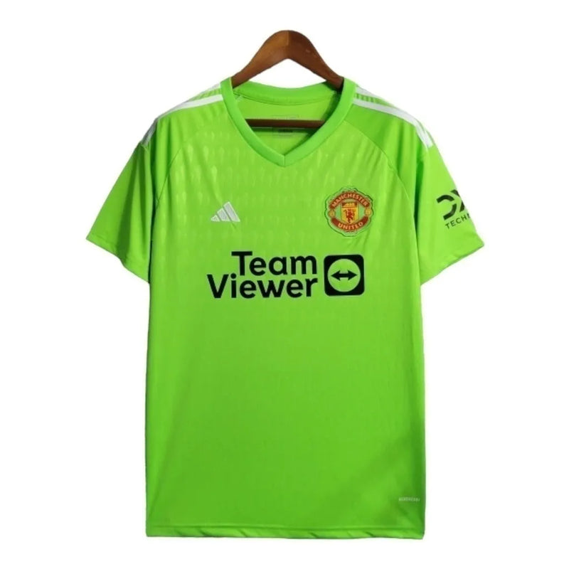 Camisa Manchester United Goleiro 23/24 - Torcedor Adidas Masculina - Verde com detalhes em branco e preto