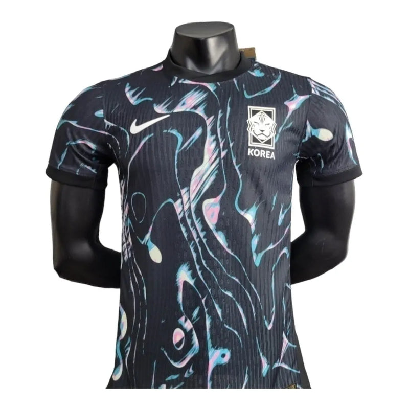 Camisa Coreia do Sul II 24/25 - Jogador Nike Masculina - Preta com detalhes azul e branco e rosa