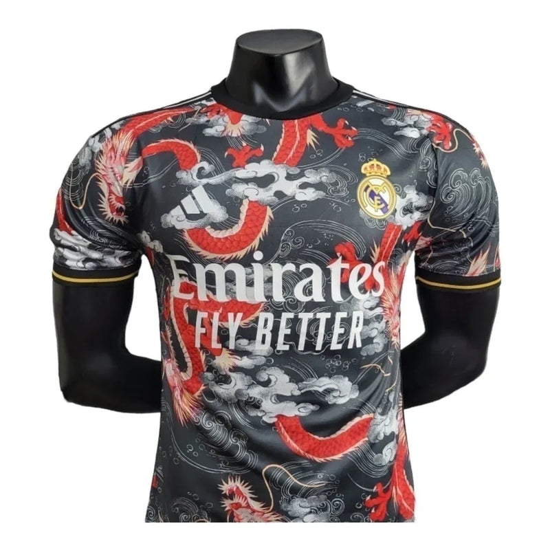 Camisa Edição especial Real Madrid 24/25 - Jogador Adidas Masculina - Preta com detalhes em vermelho e cinza