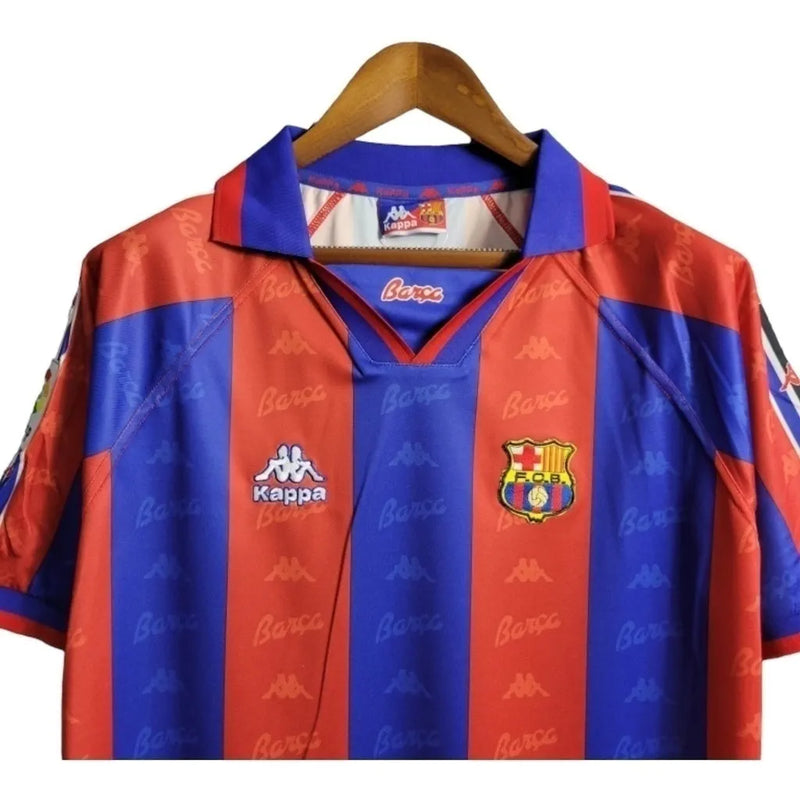 Camisa Retrô Barcelona I 96/97 - Masculina Kappa - Azul e vermelha